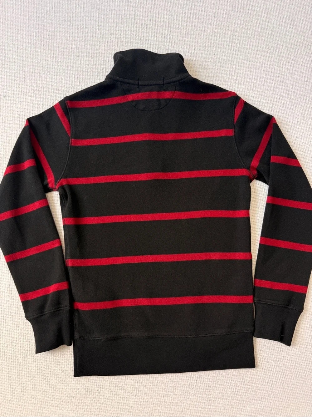 Polo by Ralph Lauren Black Half-Zip Sweater with Red Stripes